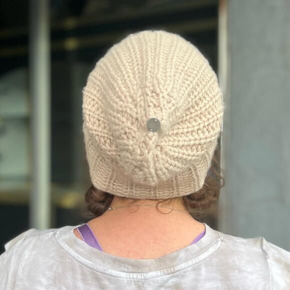 Warm.Me Cream Knit Cashmere Slouch Beanie Hat main image 5